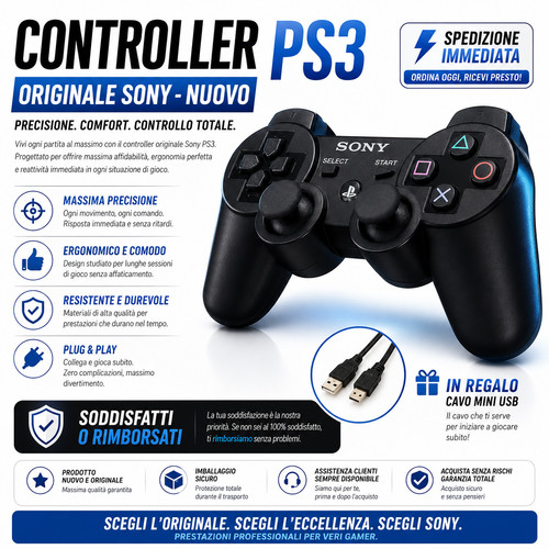 Controller ps3 originale sony - controller,